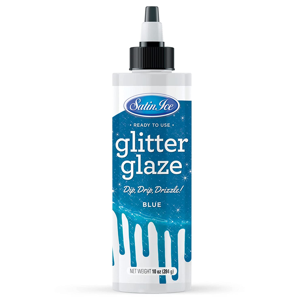 Satin Ice Blue Glitter Glaze, 10 oz.