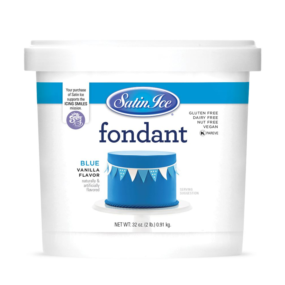 Satin Ice Blue Vanilla Fondant, 2 Lbs