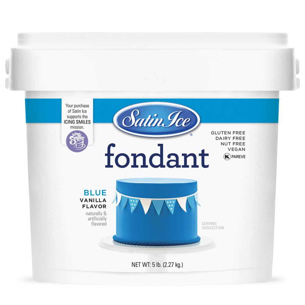 Satin Ice Blue Vanilla Fondant, 5 Lbs