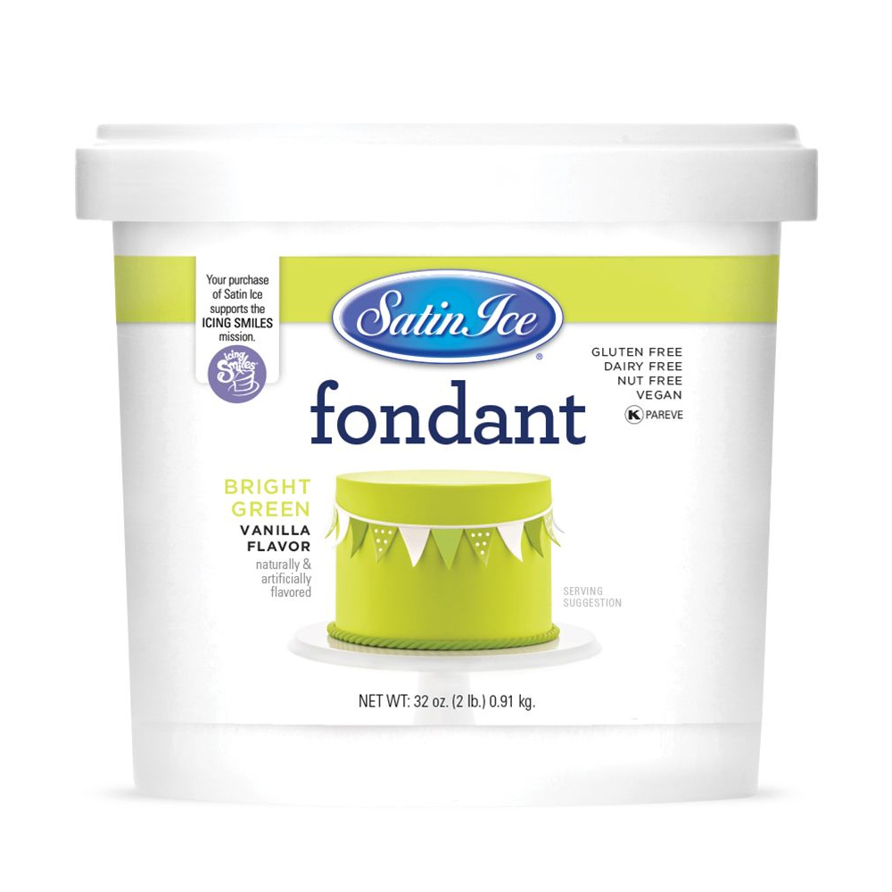 Satin Ice Bright Green Vanilla Fondant, 2 Lbs