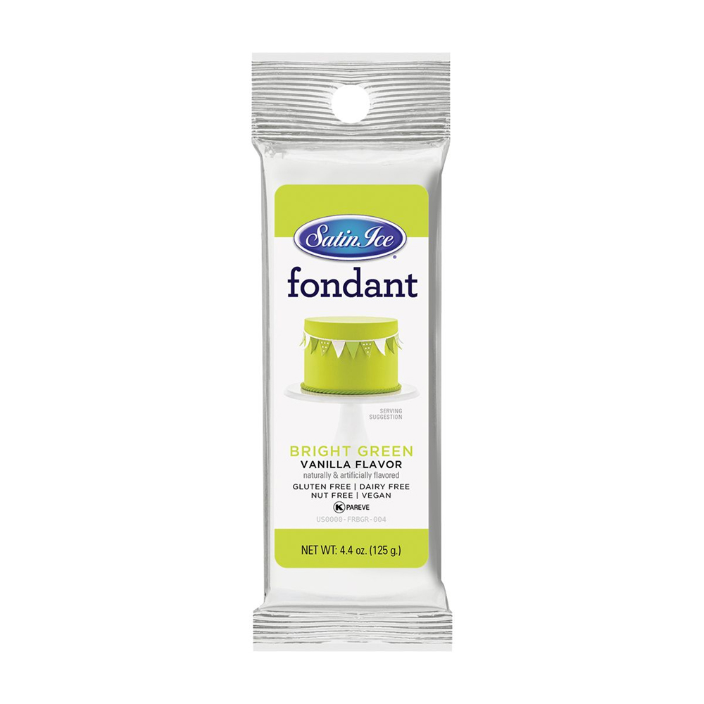 Satin Ice Bright Green Vanilla Fondant, 4 Ounce 