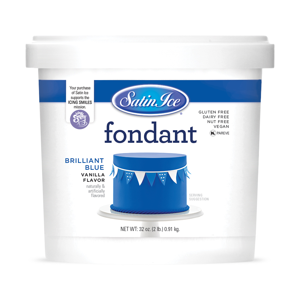 Satin Ice Brilliant Blue Vanilla Fondant, 2 lbs.