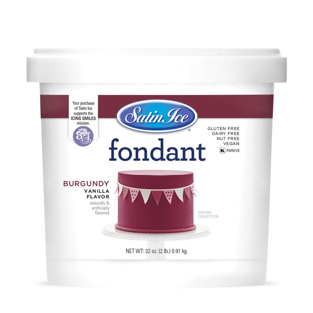 Satin Ice Burgundy Vanilla Fondant, 2 Lbs