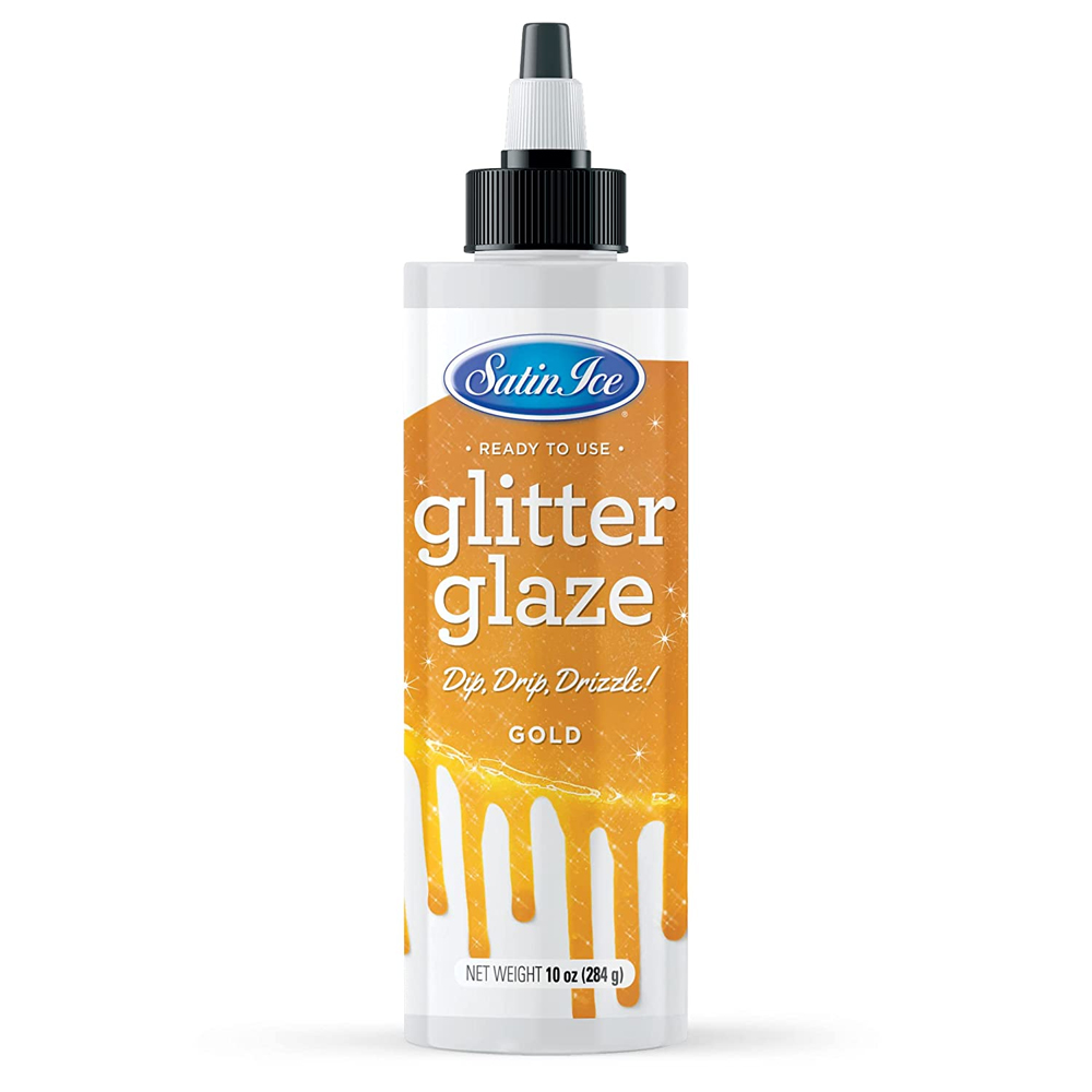 Satin Ice Gold Glitter Glaze, 10 oz.