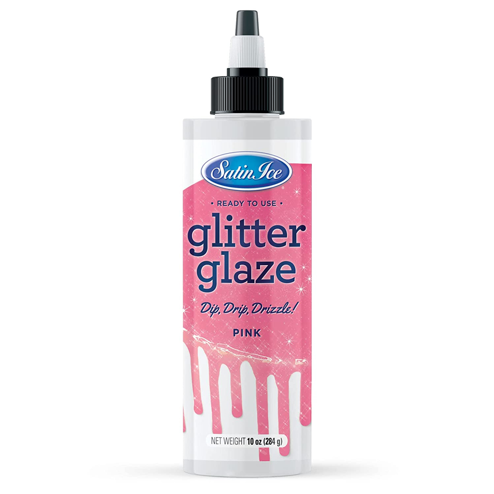 Satin Ice Pink Glitter Glaze, 10 oz.