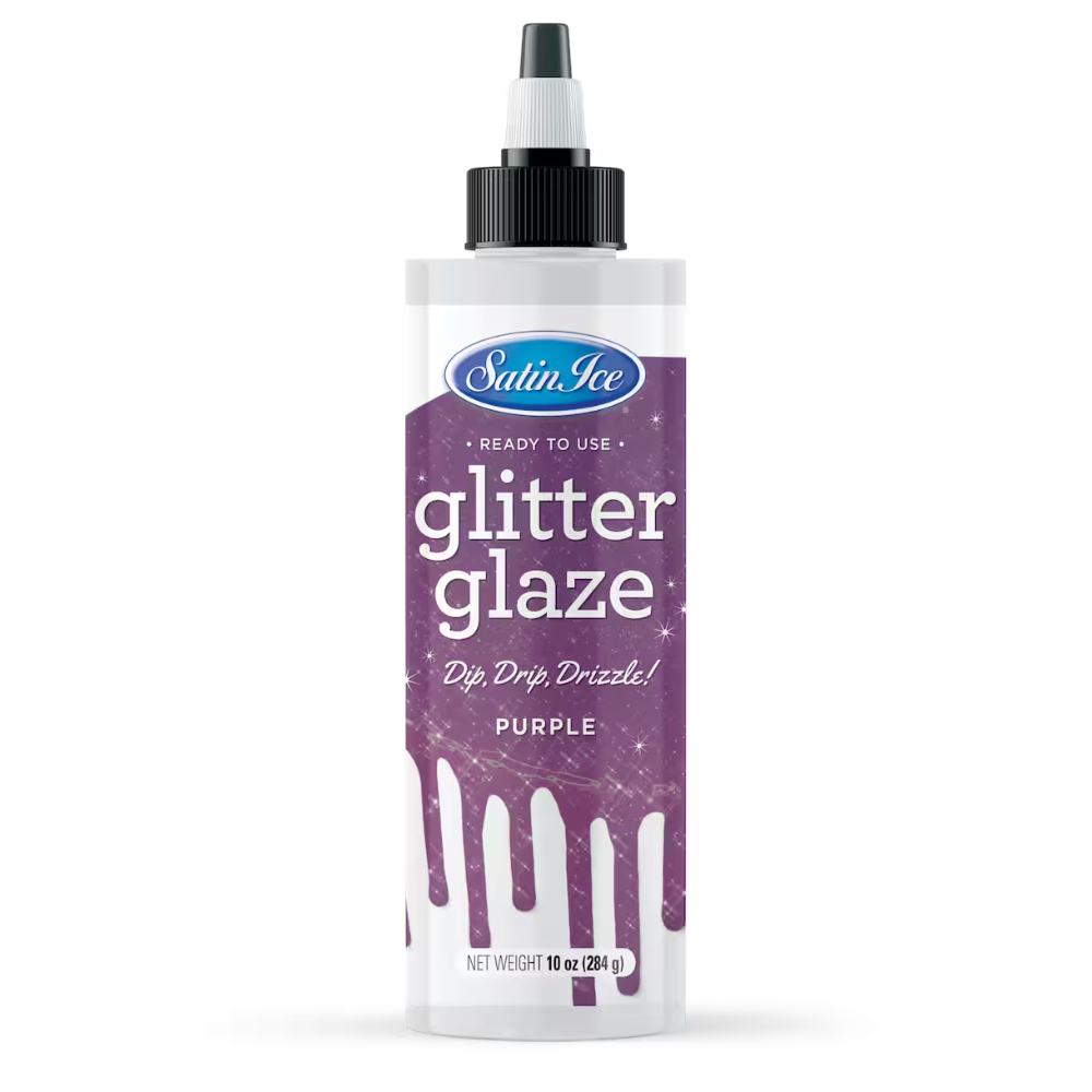 Satin Ice Purple Glitter Glaze, 10 oz.