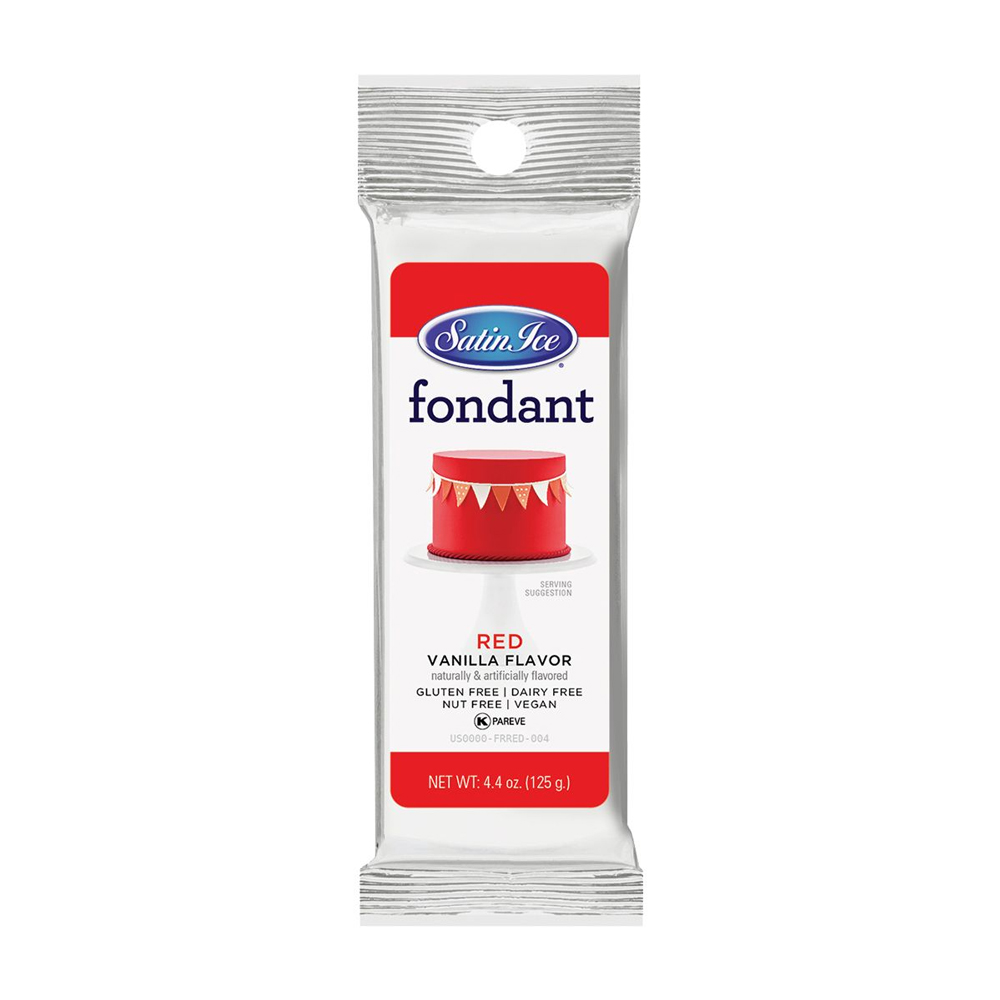 Satin Ice Red Vanilla Fondant, 4 Ounce 