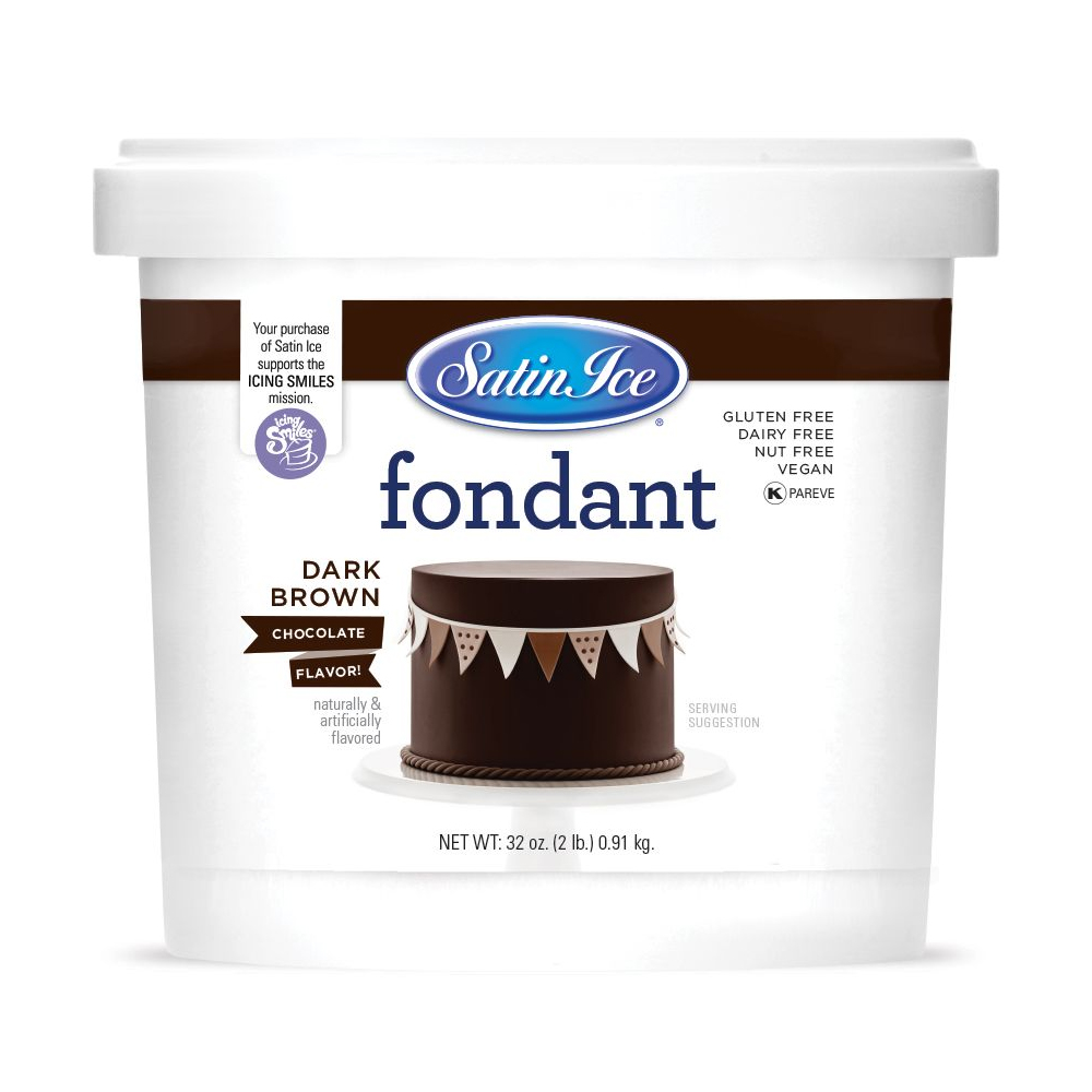 Satin Ice Rolled Fondant - Brown - Chocolate - 2 lb
