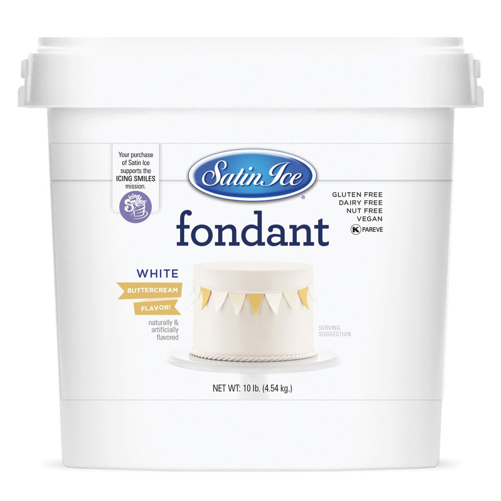 Satin Ice Rolled Fondant, White Buttercream Flavor, 10 lb