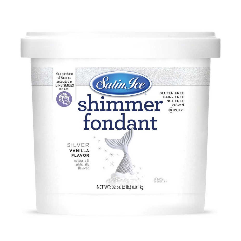 Satin Ice Silver Shimmer Vanilla Fondant, 2 Lb 