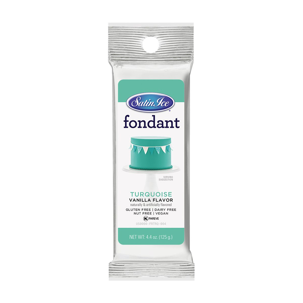 Satin Ice Turquoise Vanilla Fondant, 4 Ounce 