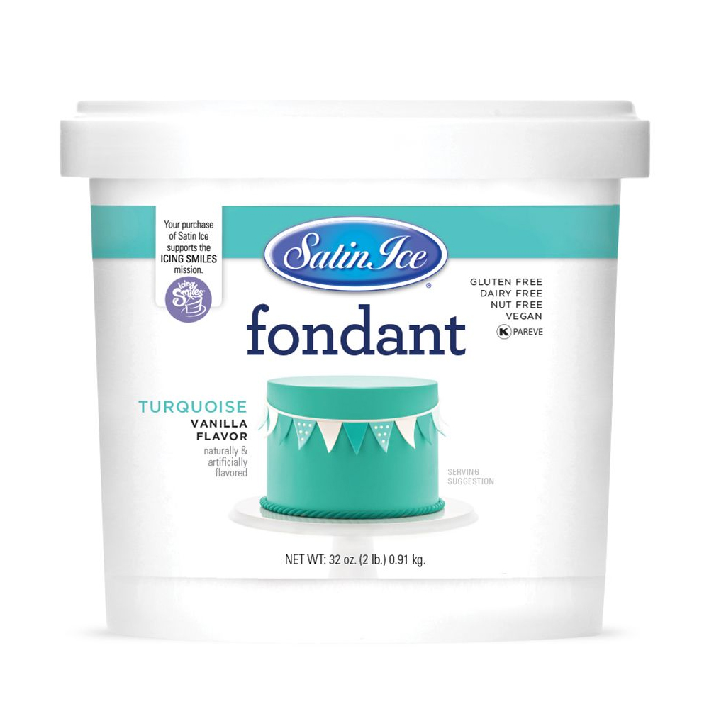 Satin Ice Turquoise Vanilla Fondant , 2 Lbs