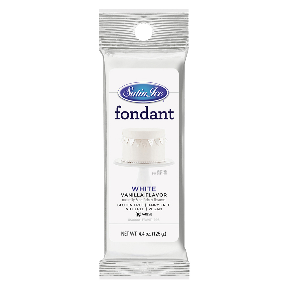 Satin Ice White Vanilla Fondant, 4 Ounce