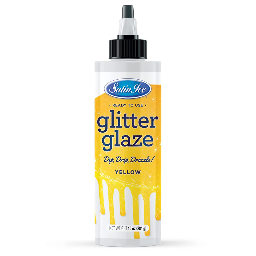 Satin Ice Yellow Glitter Glaze, 10 oz. 