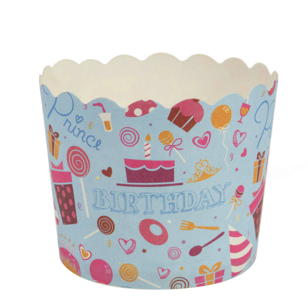 Scalloped Blue Birthday Baking Cups, Pack of 20