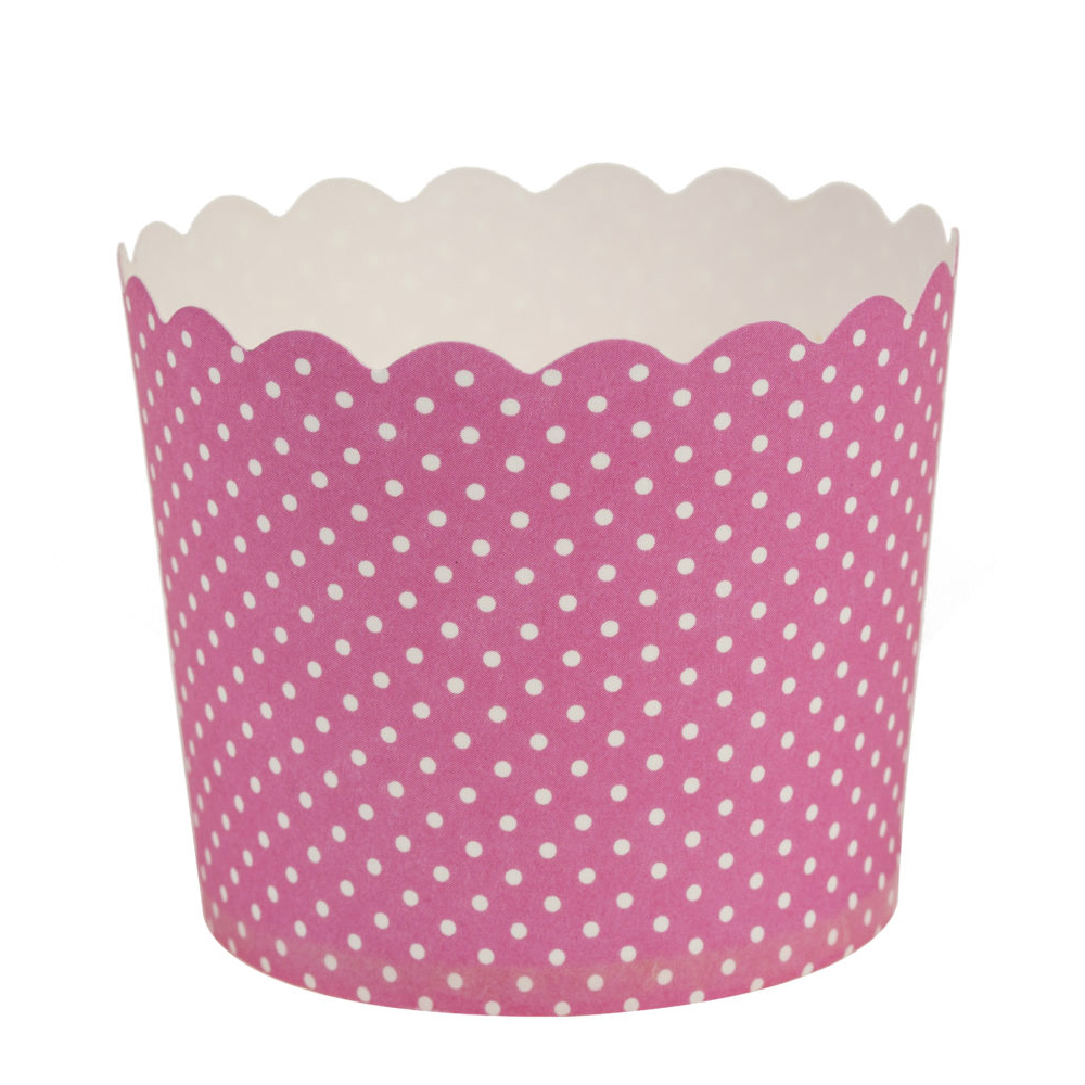 Scalloped Pink Polka Dots Baking Cups, Pack of 16