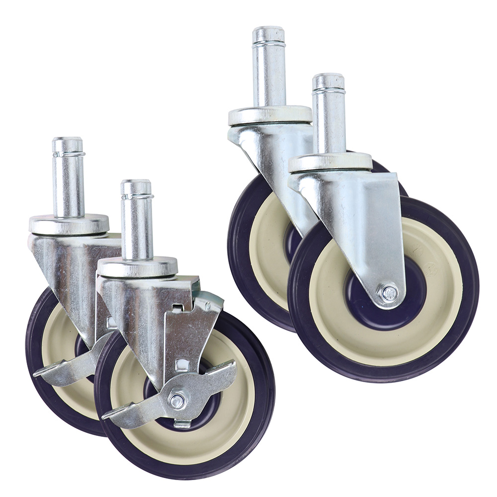 Shelf Stem Casters 5" (2 with Brake, 2 without)