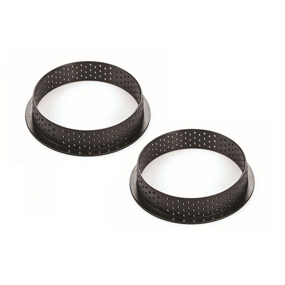 Silikomart 150mm Black Perforated Tarte Ring, Set of 2