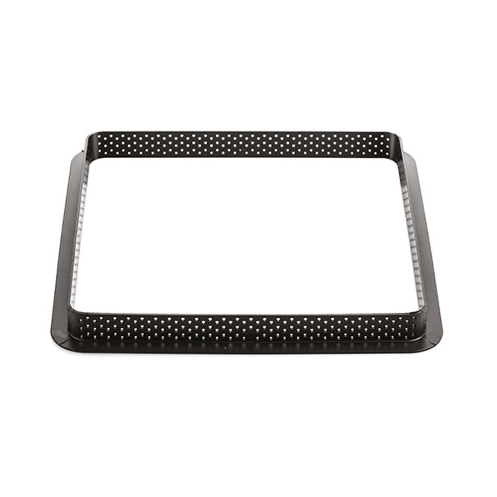 Silikomart 200mm Square Black Perforated Tarte Ring
