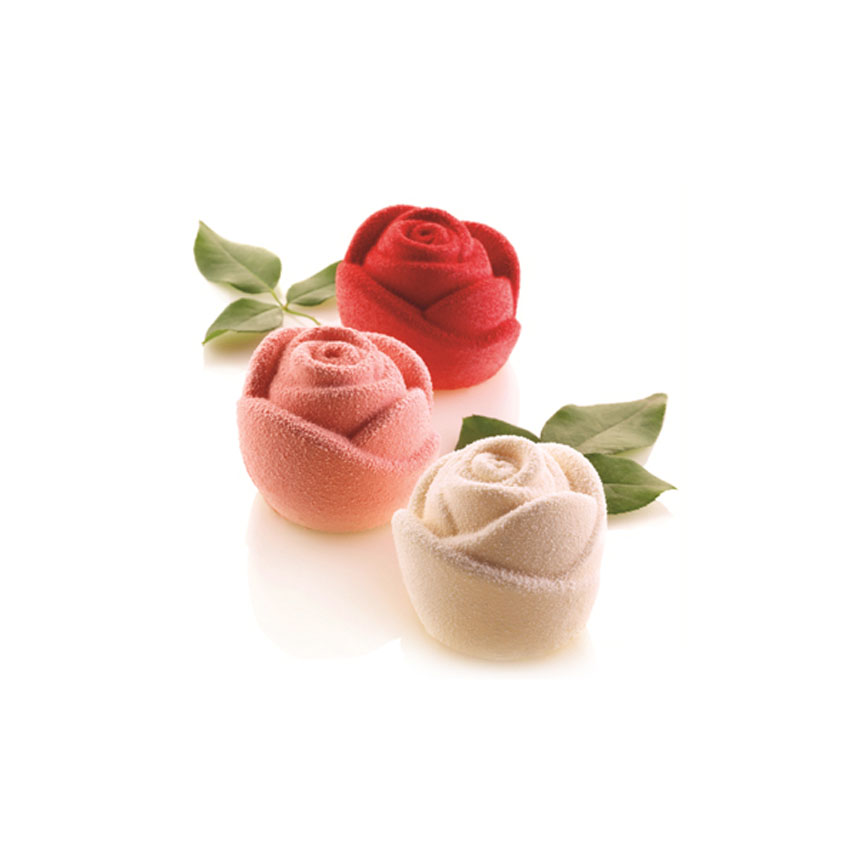 Silikomart "Rosa 145" Flexible Baking and Freezing Rose Mold, 4.90 oz, 6 cavities