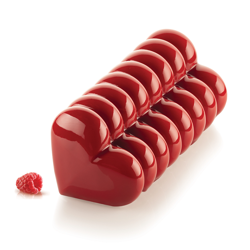 Silikomart BUCHE COEUR Silicone Heart Log Baking & Freezing Mold, 43.6 oz.