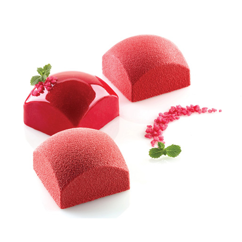 Silikomart Flexible Baking and Freezing Square Sphere Mold, Oz., 8 Cavities