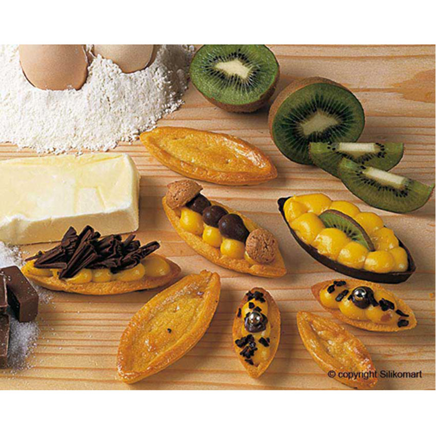 Silikomart Flexible Silicone Non-Stick Bakeware Boat Mold 0.68 Oz, .59