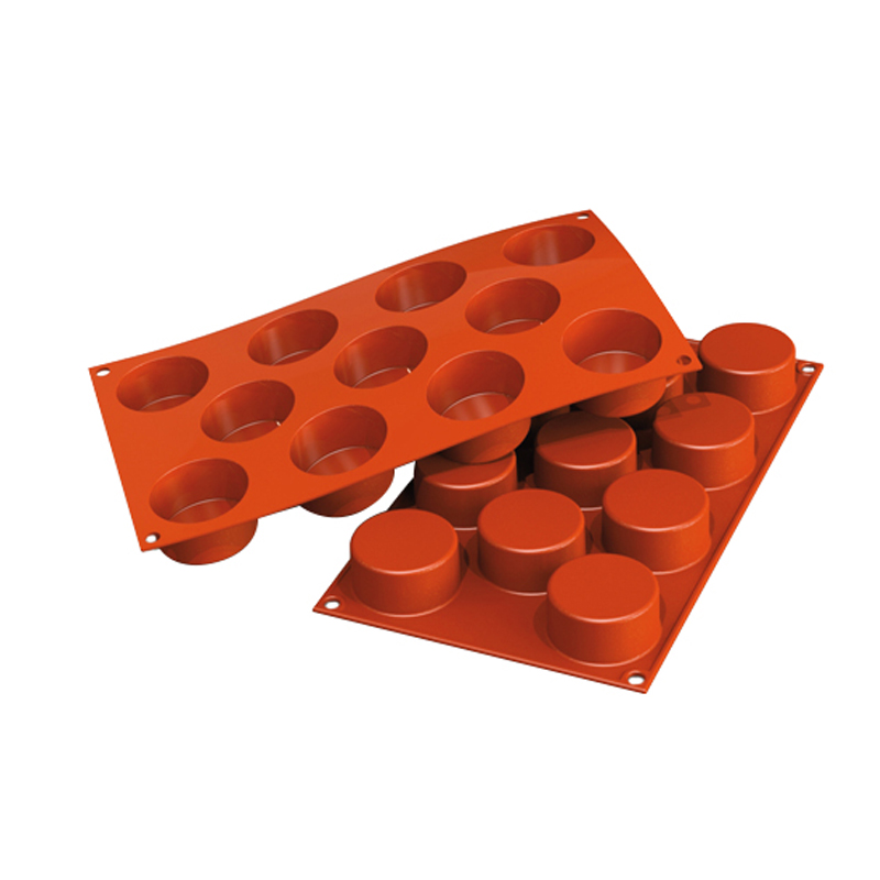 Silikomart Flexible Silicone Non-Stick Cylinder Bakeware Mold 1.86 Oz, Dia. x Deep, 11 Cavities