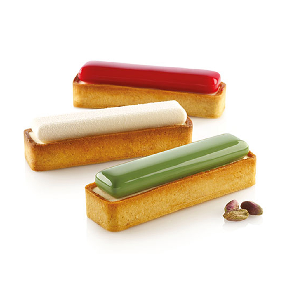 Silikomart KIT TARTE RING RECTANGULAR 120 X 35MM, Ring and Mold