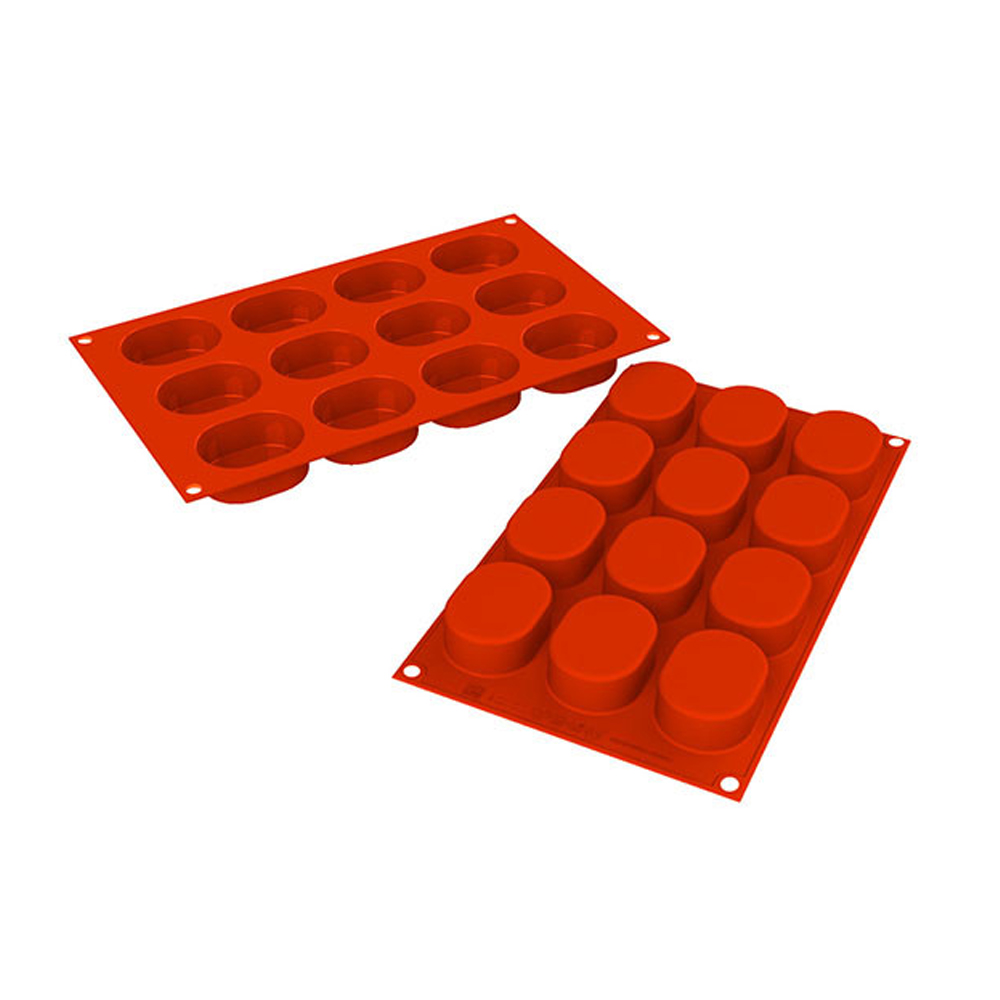 Silikomart Oval Flexible Silicone Baking & Freezing Mold, oz., 12 Cavities