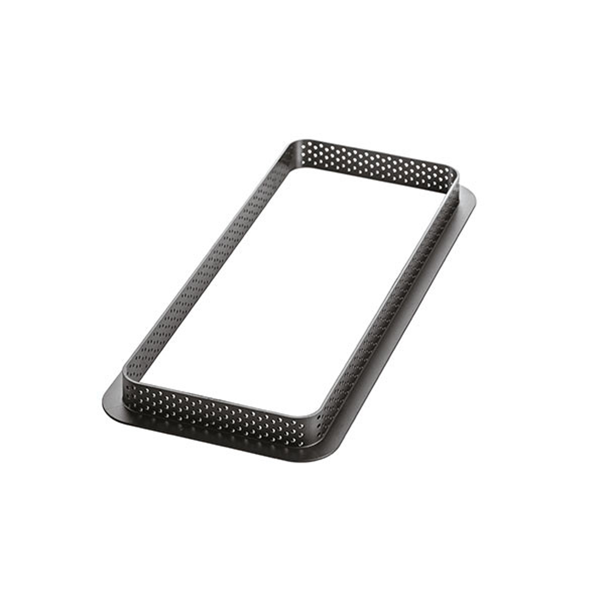 Silikomart Rectangular Black Perforated Tarte Ring,  265mm x 105mm x 20mm H