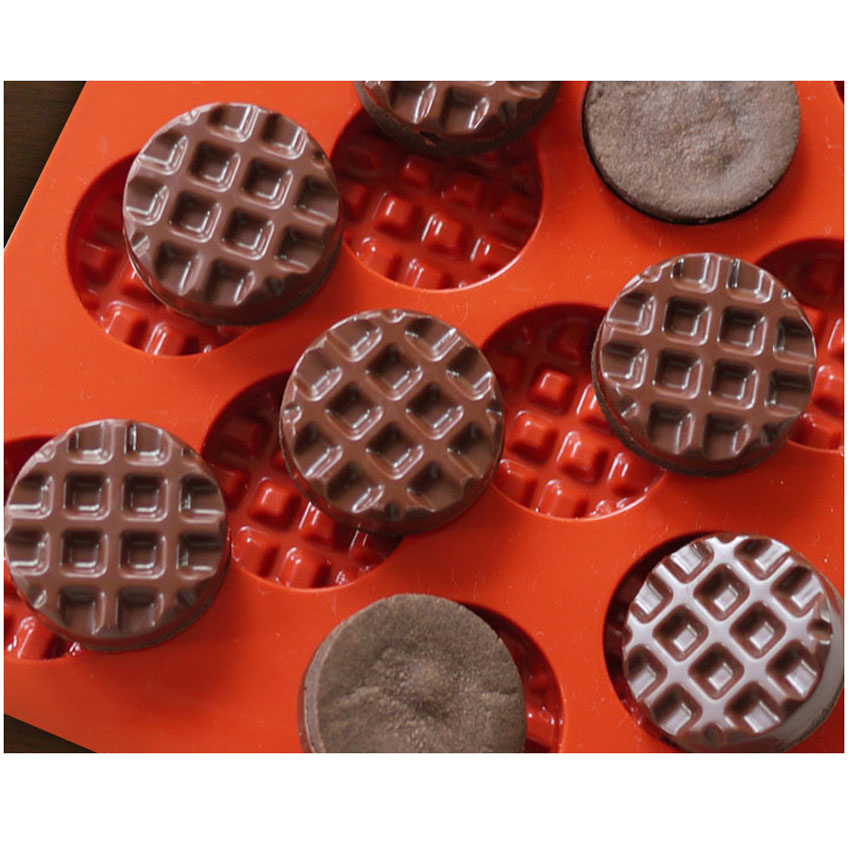 Silikomart Silicone Bake Mold Waffle Shape .39 Oz, 1.5" Dia x .47"H, 18 Cavities