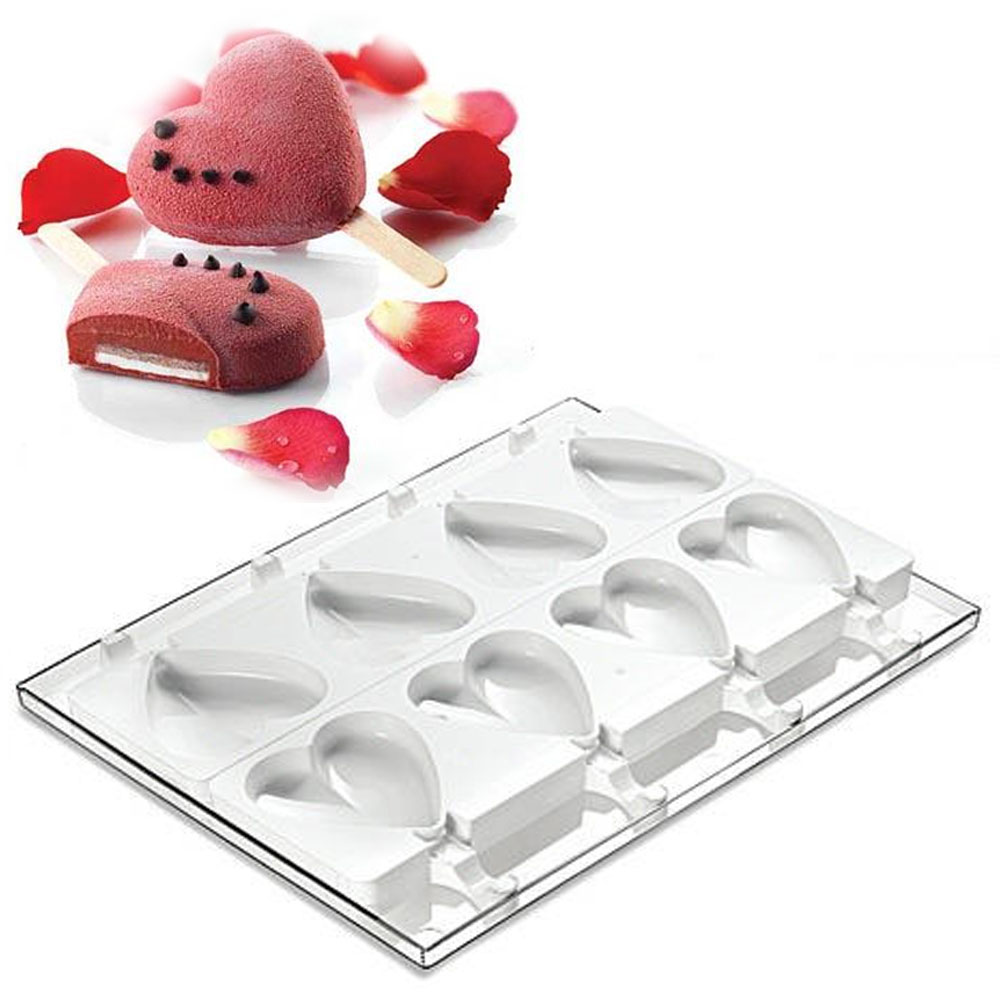 Silikomart Silicone Mold for Ice Cream Pops: Heart Shape