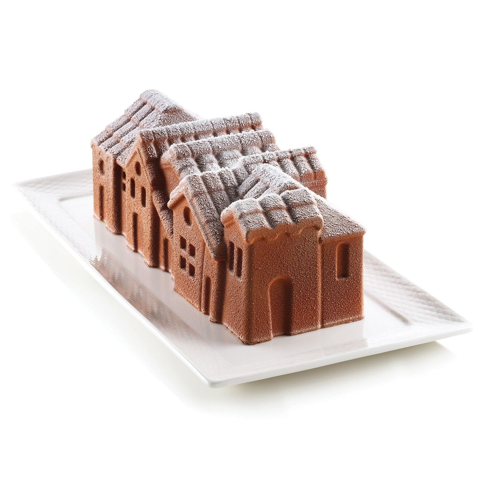 Silikomart WINTER VILLAGE Silicone Log Mold & Plastic Support