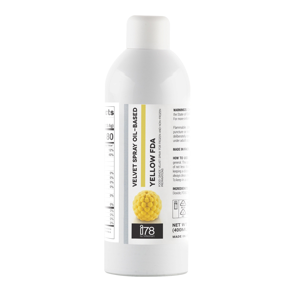 Silikomart Yellow Oil Based Velvet Spray, 13.5 oz.
