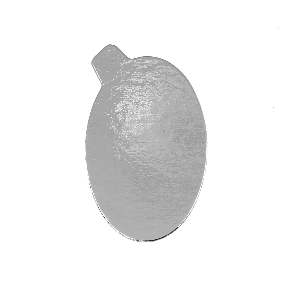 Silver Mono-Board, 3-7/8" x 2-1/2" Oval with Tab - Case of 500
