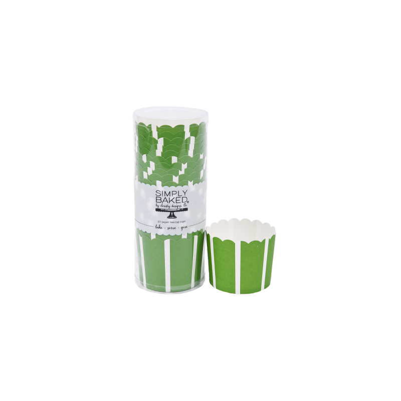 Simply Baked Green Vertical Large Paper Baking Cup, Capacity 2.5
