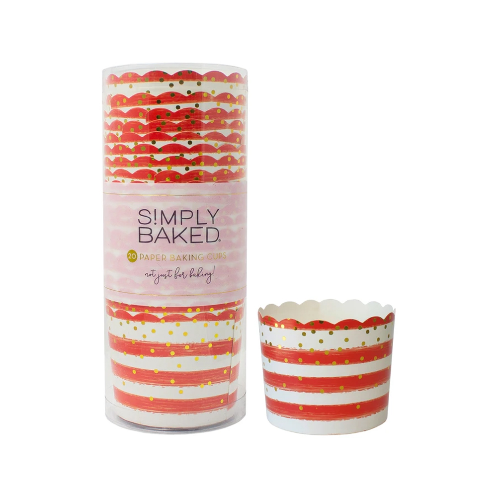 Pack of 20 Simply Baked Scarlet Vertical Large Paper Baking Cup 
