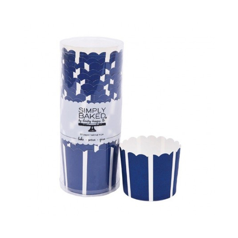 Simply Baked Navy Vertical Large Paper Baking Cup, Capacity 2.5