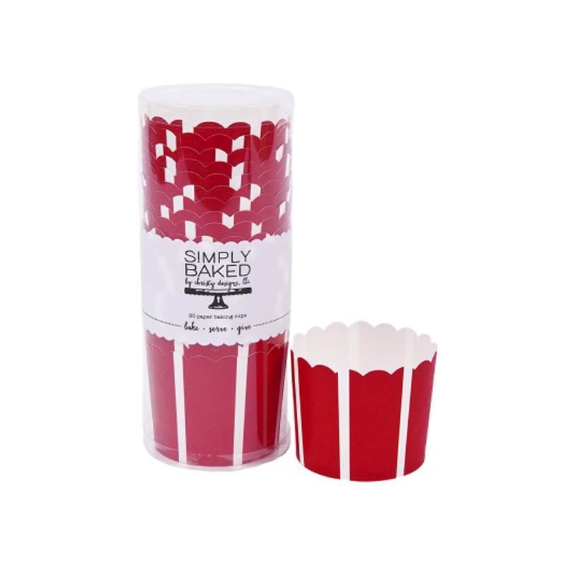 Simply Baked Scarlet Vertical Large Paper Baking Cup, Capacity 2.5
