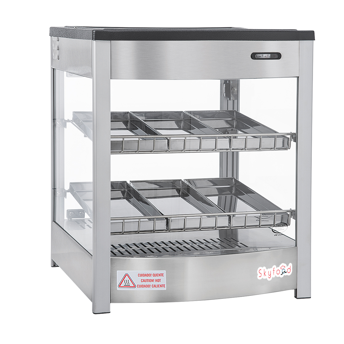 Skyfood FWD2S6P Food Warmer Display Case, Double Shelf, 6 Pans, Steam Line