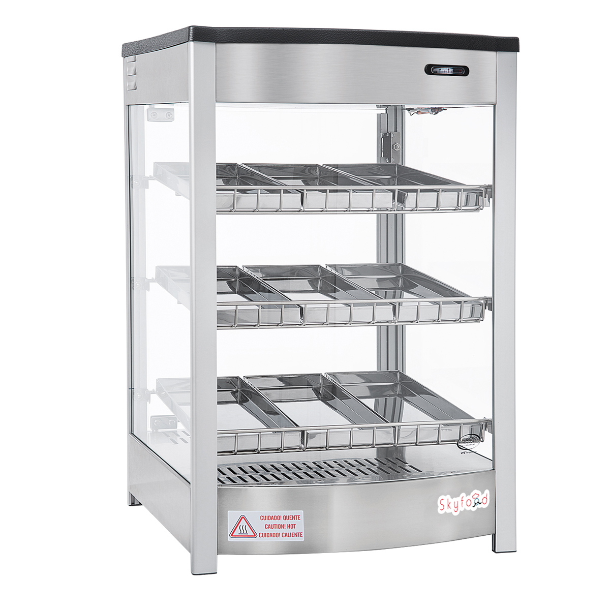 Skyfood FWD3S9P Food Warmer Display Case, Triple Shelf, 9 Pans, Steam Line