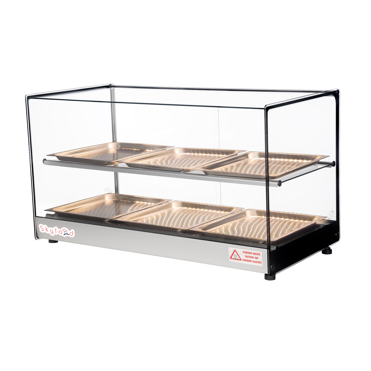 Skyfood FWDS2-33-6P 33" Food Warmer Display Case, Double Shelf, 6 Pans, NSF/UL Listed