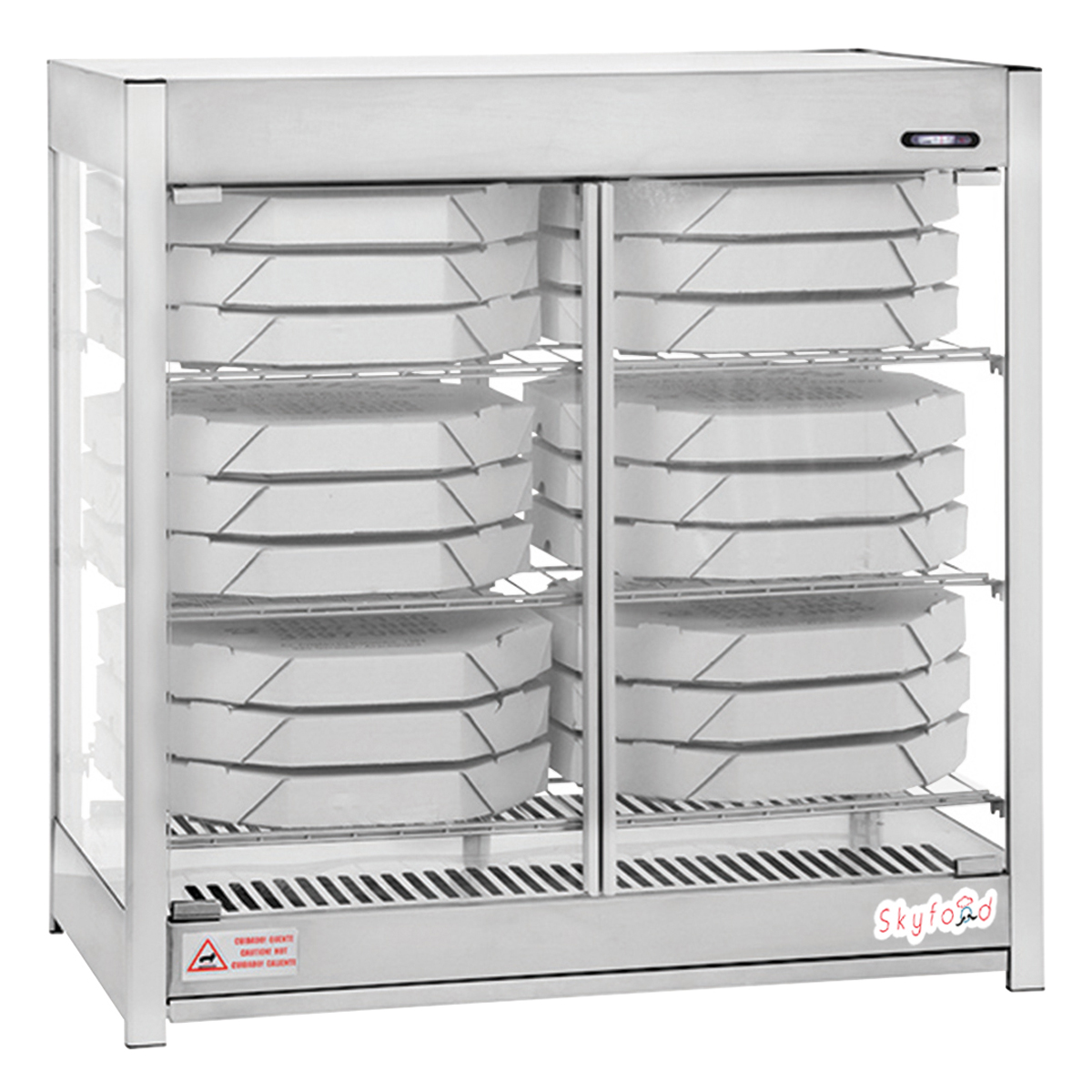 Skyfood HMC-PT Heated Merchandiser Cabinet, Pass Thru, Triple Shelf, Steam Line