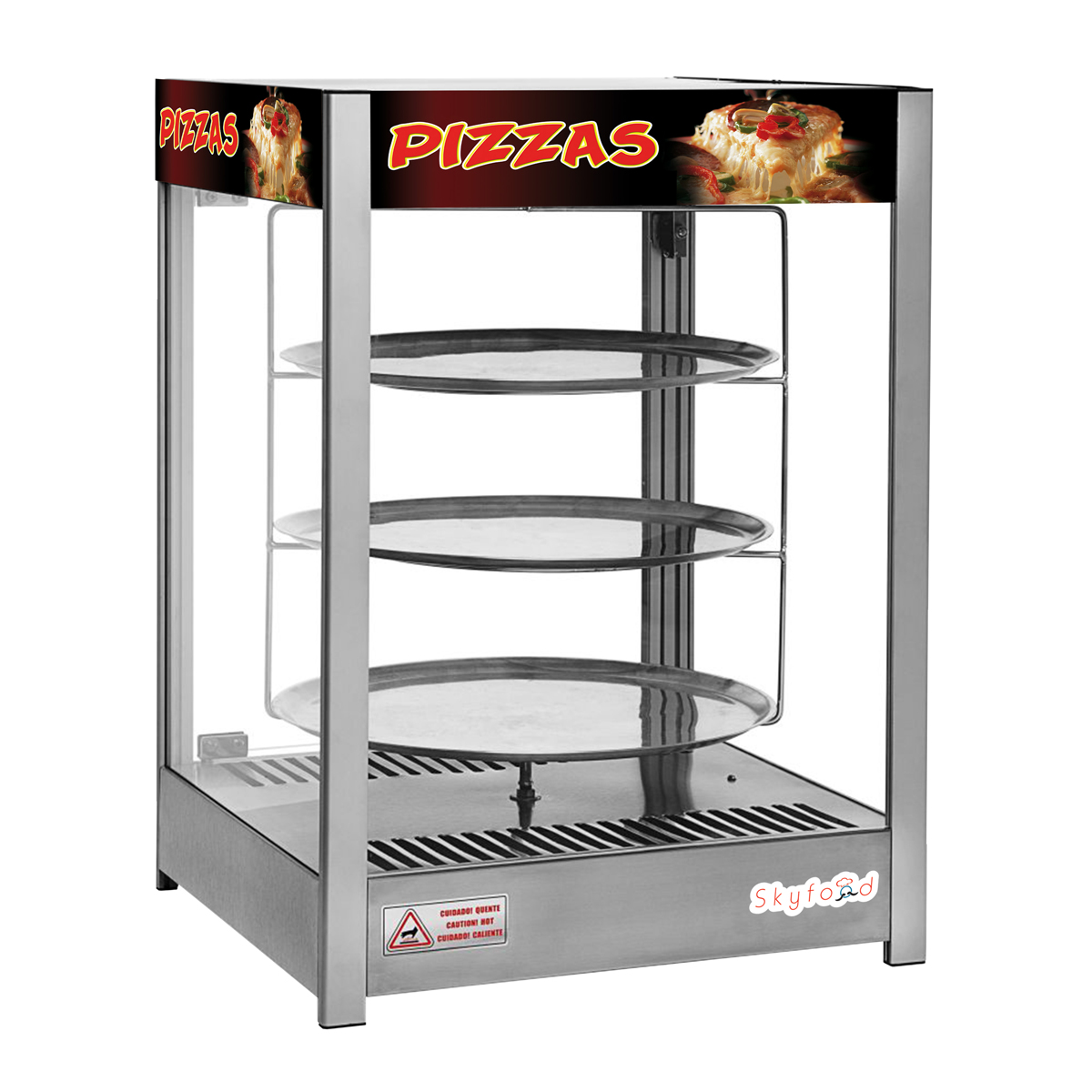 Skyfood PD3TS18 Pizza Display Case, Triple Tray 18" Steam Line