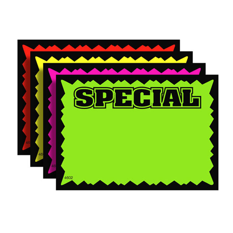SPECIAL Sign Card, 100Pk, 4 Background Colors Restaurant / Store Signs ...