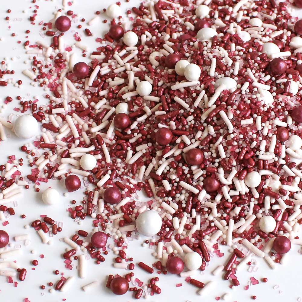 Sprinkle Pop Maroon & White Sporty Sprinkle Mix, 4 oz.