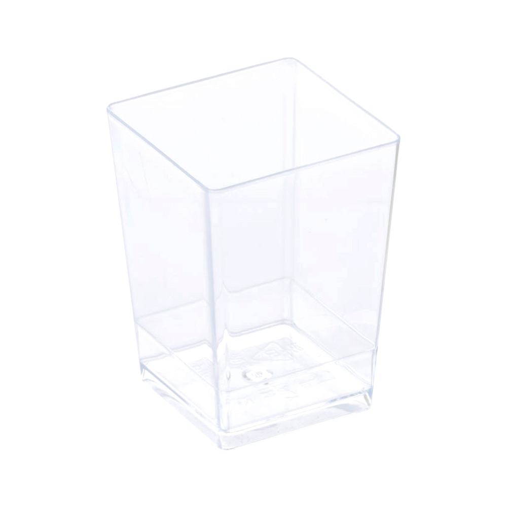 Square Dessert Cups Clear Plastic, 2 1/8" x 2 3/4" H. Capacity 120 ml. (4.1 oz) - Pack of 100