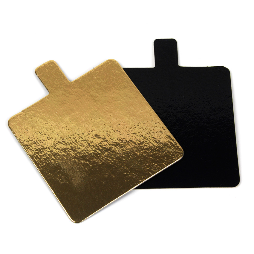 Square Double Sided Gold & Black Mono Board with Tab, 3" (8cm) - Case of 200