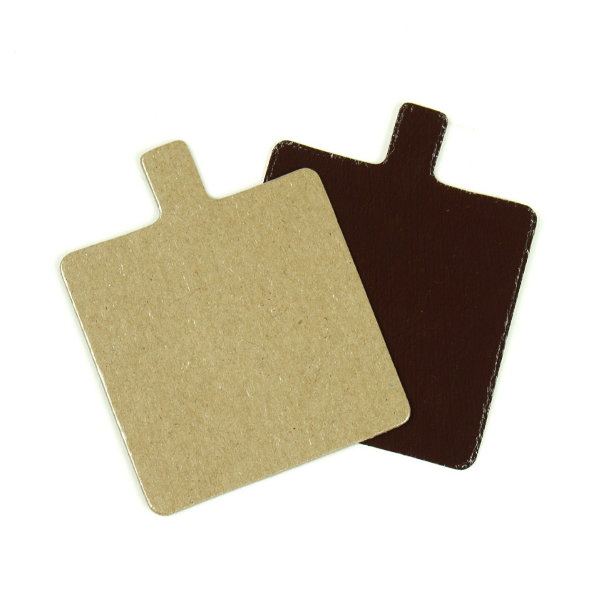 Square Double Sided Mono Board with Tab, Chocolat / Praline 3" (8cm) - Case of 200
